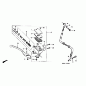 Схема узла: Передний тормозной цилиндр для Honda VF750 Magna
