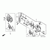 Схема вузла: Передній гальмівний супорт для Honda VFR750F Interceptor
