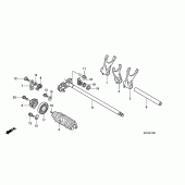 Схема вузла: Копірний вал & Вилки & Вал перемикання для Honda XL125 Varadero