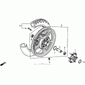 Схема вузла: Заднє колесо для Honda VT1100 Shadow