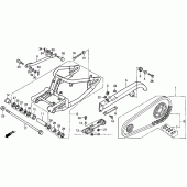 Схема вузла: Задній важіль (Маятник) для Honda VT600 Shadow VLX