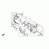 Схема вузла: Передній гальмівний супорт для Honda VT600 Shadow VLX Deluxe