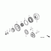 Схема вузла: Привід стартера для Honda VT125 Shadow