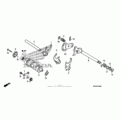 Схема вузла: Копірний вал & Вилки & Вал перемикання для Honda CRF230 CRF230F