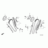 Схема вузла: Ланцюг ГРМ & Натяжник & Заспокоювач для Honda NSA700 DN-01