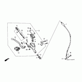 Схема узла: Передний тормозной цилиндр для Honda CR250