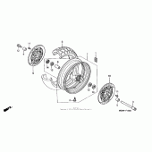 Схема узла: Передние колесо для Honda CBR600 CBR600F4