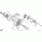 Схема узла: Заднее колесо 2 для Honda VT1300 Fury