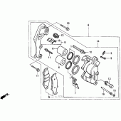 Схема вузла: Передній гальмівний супорт для Honda XR600