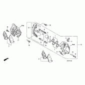 Схема вузла: Передній гальмівний супорт (CBF1000) для Honda CBF1000