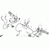 Схема вузла: Пульт управління рульовой і Троси для Honda CBR600 CBR600F2