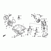 Схема вузла: Масляний насос & Піддон для Honda CBF600