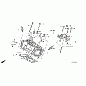 Схема узла: Зад. головка цилиндра для Honda VT750 Shadow Aero