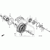 Схема вузла: Заднє колесо для Honda VT1300 Interstate