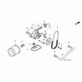 Схема вузла: Масляний фільтр / маслонасос для Honda VT1100 Shadow ACE