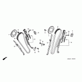 Схема вузла: Ланцюг ГРМ і Натяжитель і Успокоитель для Honda VT750 Shadow ACE