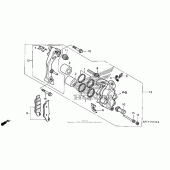 Схема узла: Передний тормозной суппорт для Honda CRF150 CRF150F