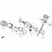 Схема вузла: Колінчастий вал і Поршень для Honda VTR1000 Firestorm