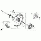 Схема вузла: Переднє колесо для Honda CR250