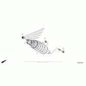 Схема вузла: Задній амортизатор (1) для Honda VT1300 Stateline