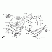 Схема узла: Топливный бак (VFR750FR/FS/FT/FV) для Honda VFR750F Interceptor