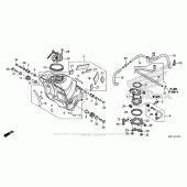 Схема вузла: Паливний бак + паливний насос для Honda CBR600