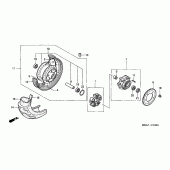Схема вузла: Заднє колесо для Honda VT750 Shadow ACE