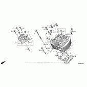 Схема вузла: Передня головка циліндра для Honda VT750 Shadow Phantom