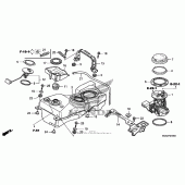 Схема узла: Топливный бак для Honda GL1800 Gold Wing