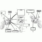 Схема вузла: Caution mark для Honda XR250