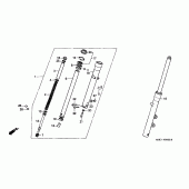 Схема вузла: Вилка передньої осі для Honda VT600 Shadow VLX Deluxe