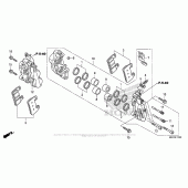 Схема вузла: Передній гальмівний супорт (1) для Honda CB1100