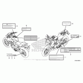 Схема вузла: Інформаційні наклейки для Honda CB300F