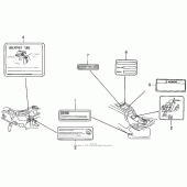 Схема узла: Предостерегающие наклейки (2) для Honda GL1500 Gold Wing Aspencade