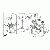Схема вузла: Карбюратор (XR600RJ / RK / RL / RM / RN) для Honda XR600