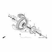 Схема вузла: Переднє колесо для Honda VT1100 Shadow Sabre