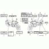 Схема узла: Информационные наклейки для Honda VT600 Shadow VLX