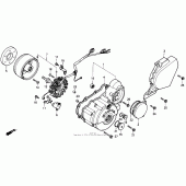 Схема вузла: Ліва кришка картера для Honda NX250