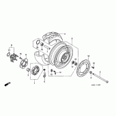 Схема вузла: Заднє колесо для Honda GL1500 F6C