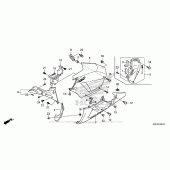 Схема вузла: Middle Cowl + Lower Cowl (L.) для Honda CBR600 CBR600RR