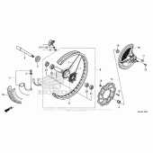 Схема вузла: Переднє колесо для Honda CRF450 CRF450R