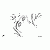 Схема узла: Цепь ГРМ & Натяжитель & Успокоитель для Honda CBR1000 CBR1000RR Fireblade