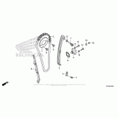 Схема вузла: Ланцюг ГРМ & Натяжник & Заспокоювач для Honda CRF230 CRF230F