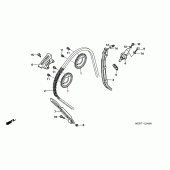 Схема вузла: Ланцюг ГРМ & Натяжник & Заспокоювач (CBF600S6 / SA6 / N6 / NA6) для Honda CBF600