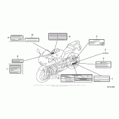 Схема вузла: Інформаційні наклейки для Honda CBR600