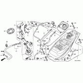 Схема узла: Топливный бак + Топливный насос для Honda NC700