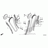 Схема вузла: Ланцюг ГРМ & Натяжник & Заспокоювач для Honda VT1300 Sabre