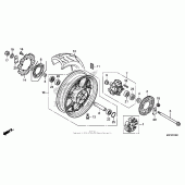 Схема вузла: Заднє колесо для Honda CTX700