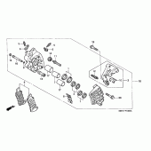 Схема вузла: Передній гальмівний супорт (1) для Honda XL1000V Varadero