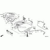 Схема вузла: Паливний бак (1) для Honda VT1300 Sabre